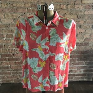 Plus size Forever 21 floral pint button down (NWT)